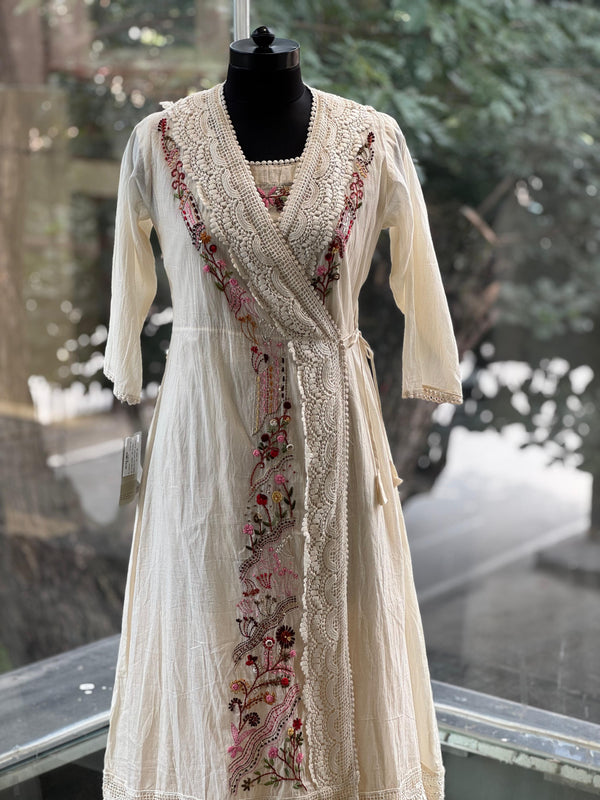 Cream Anghrakha Tunic