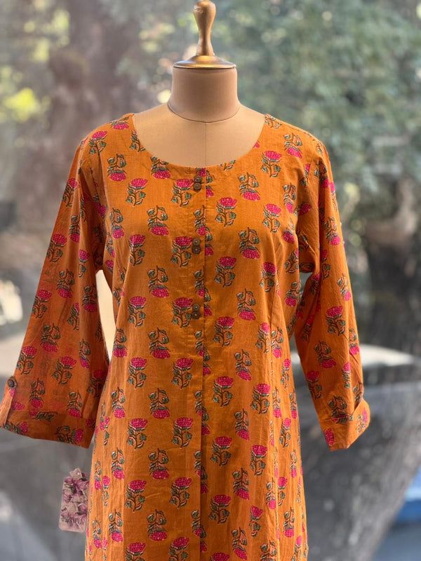Orangish Floral Tunic