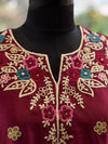 Maroon Thread Work Suit Set