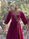 Purple Bandhej Gown