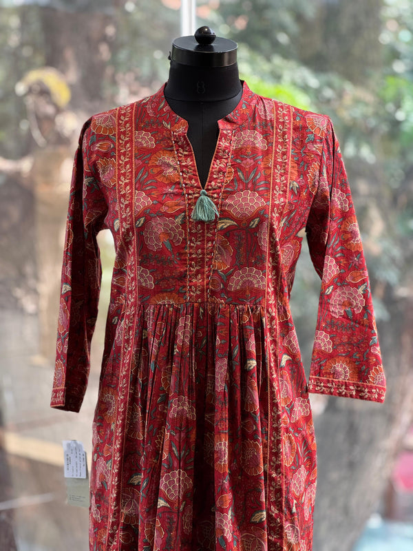 Maroon Printed Tunic