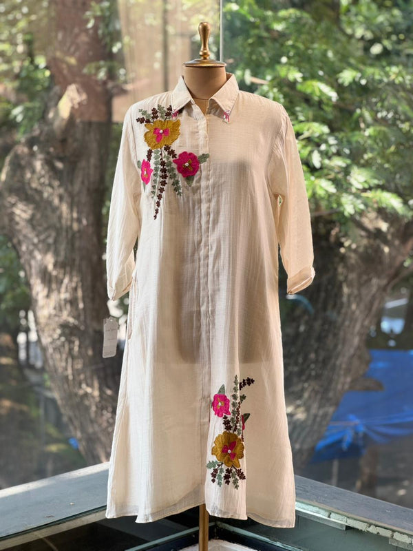 Half White Mul Tunic