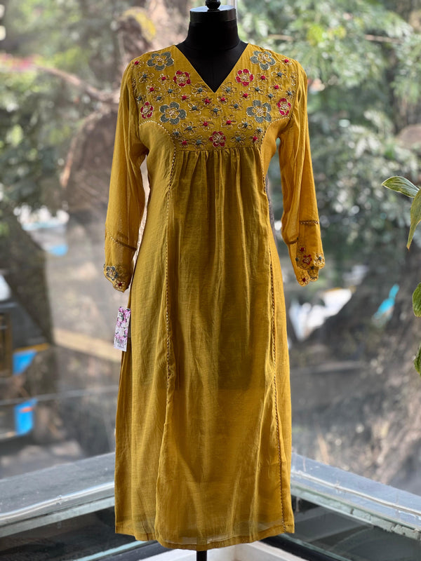 Yellow Chanderi Silk Suit Set