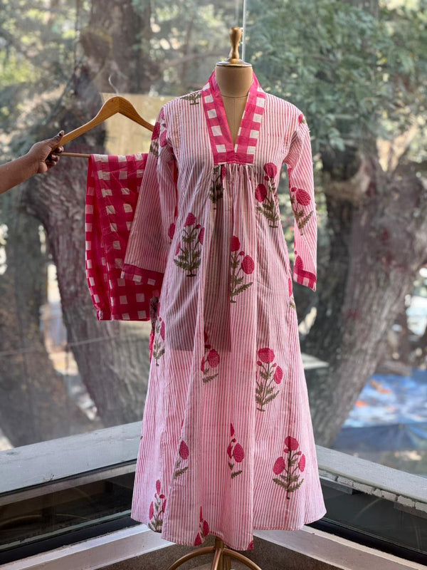 Pink Floral Block Print Co Ord