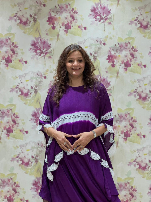 Purple Tie-Dye Kaftan Set