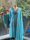 Blue Mul Chanderi Dupatta Set