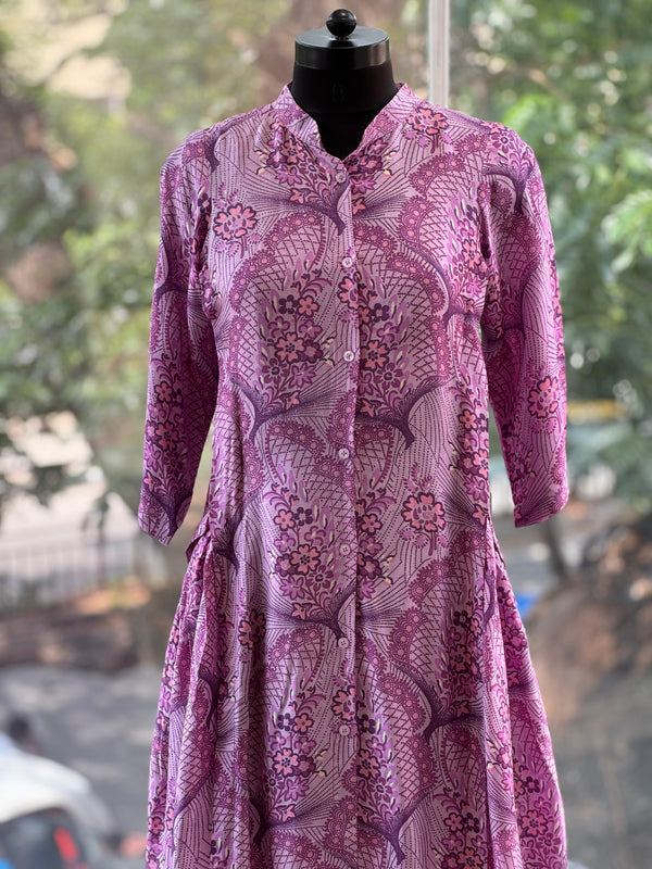 Purple Digital Print Tunic