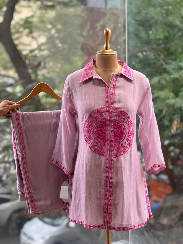 Light Pink Mul Co Ord