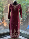 Maroon Dupatta Set
