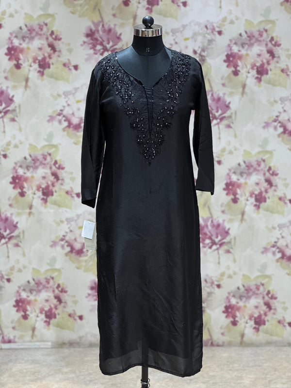Black Floral Dupatta set