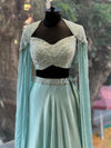 Blue Tail Sleeves Lehenga