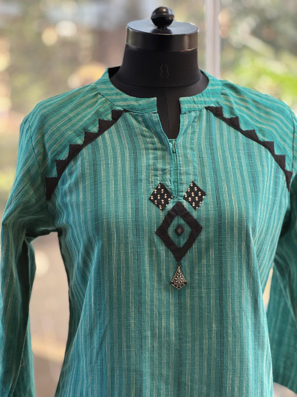 Blue Patch Work Tunic