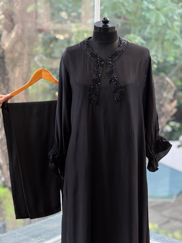Black Beads Work Co Ord