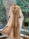 Beige Gold Glass Tissue Suit