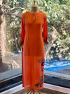 Orange Patch Work Dupatta Set