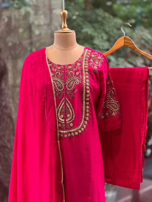 Pink Dupatta Set