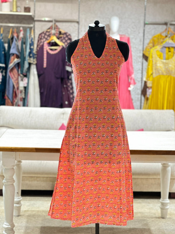Peach Halter Neck Co Ord