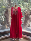 Red Bandhej Gown