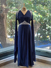 Blue Tail Sleeves Gown