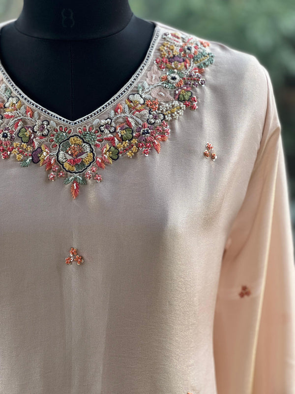 Peach Tissue Palazzo Set
