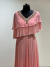 Pink ruffle Flap Gown