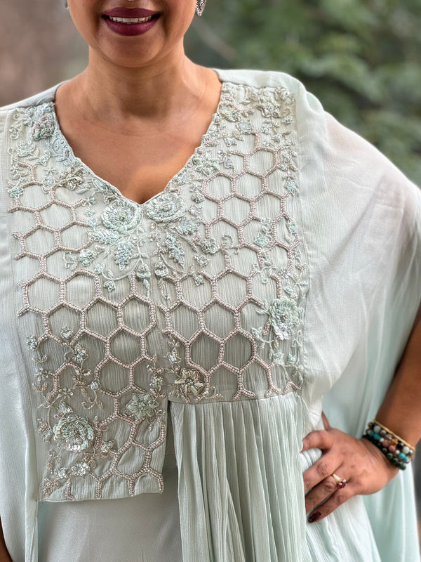 Pastel Blue Kaftan Style Gown