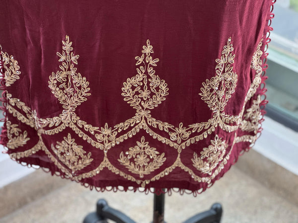 Maroon Dupatta Set