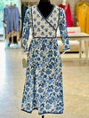 White/Blue Floral Suit Set