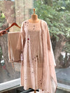 Beige Mirror Work Suit