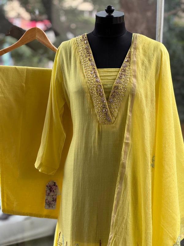 Yellow Mul Knot Work Suit
