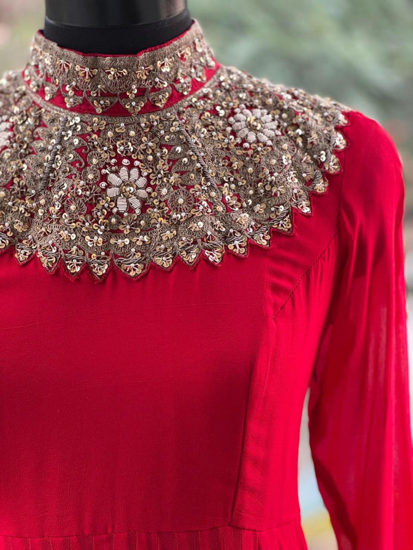 Red Sharara Set