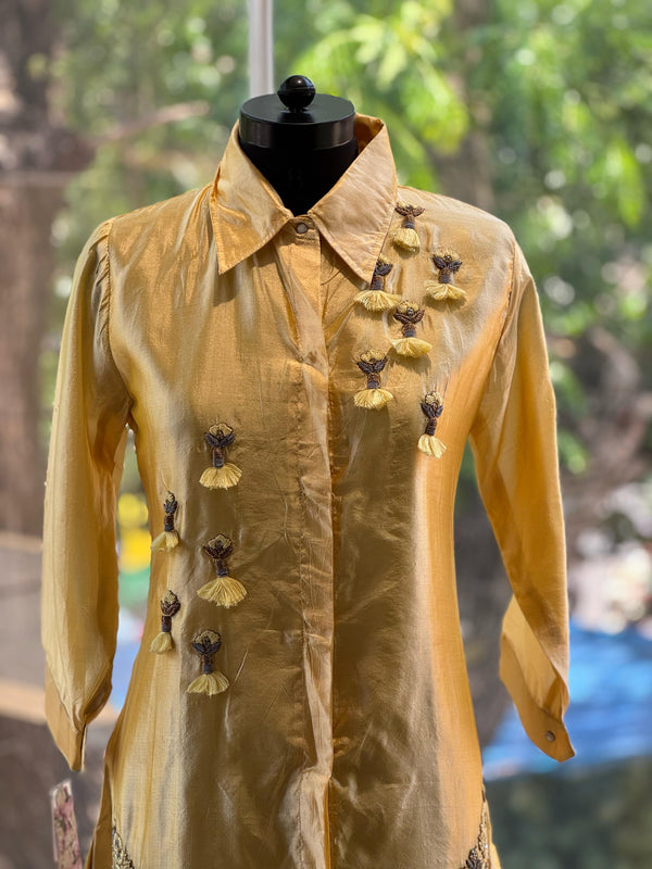 Yellow Collared Neck Tunic