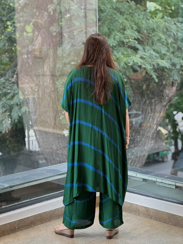Green Tye Dye Kaftan Set