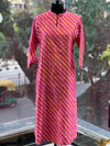 Pink Leheriya Dupatta Set