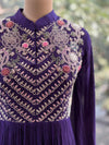 Purple Tail Sleeves Gown