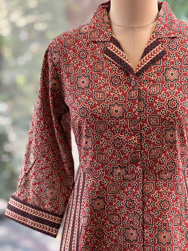 Maroon Kalamkari Print Tunic