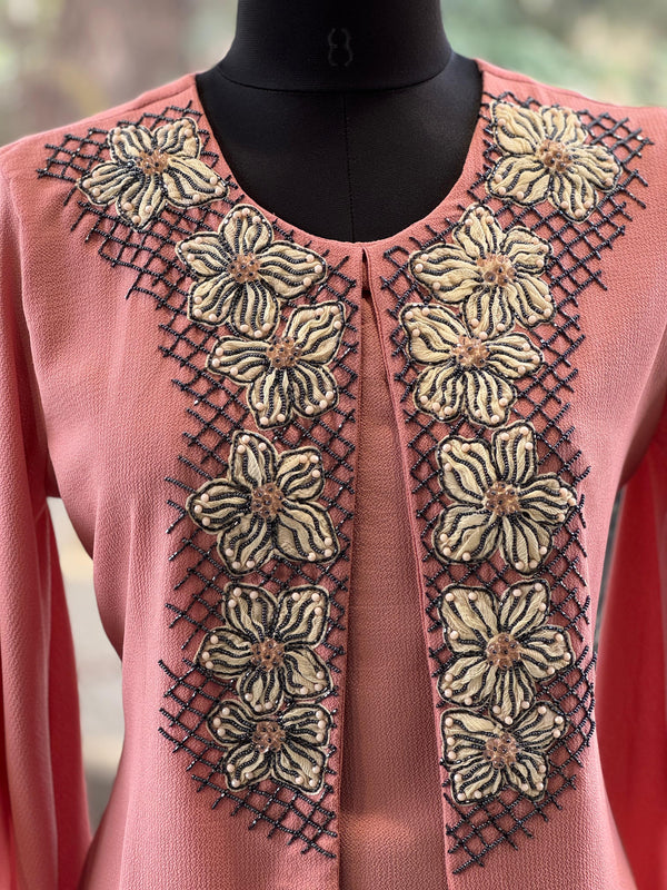 Pink Intricate Work Co Ord