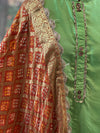 Rust Banarasi Dupatta Set