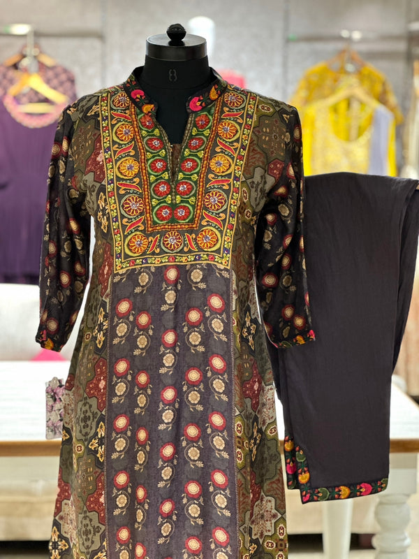 Dark Wine Digital Print Co Ord
