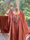 Rust Mirror work Dupatta Set