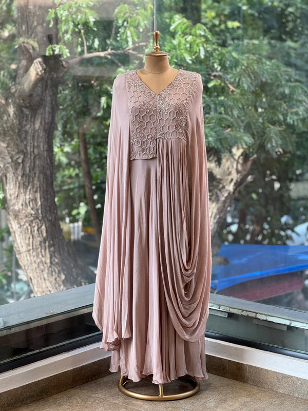Light Pink Kaftan Style Gown