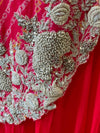 Red Bandhej Jacket Gown
