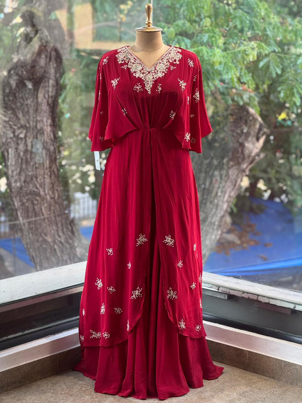 Red Kaftan Style Gown