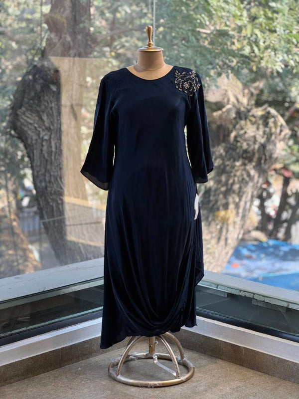 Dark Blue Tie Knot Tunic