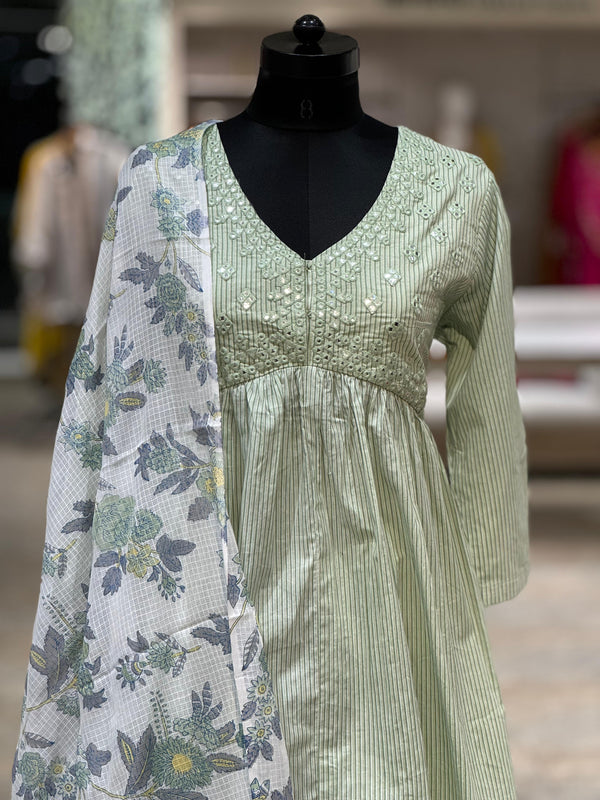Green Sharara Set