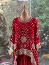 Red Bandhej Skirt Set