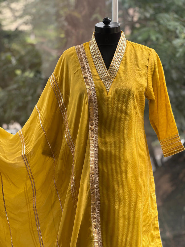 Greenish Yellow Sharara Set