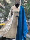 Blue Mangalgiri Dupatta Set