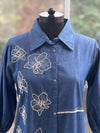 Denim Flower Embroidery Tunic