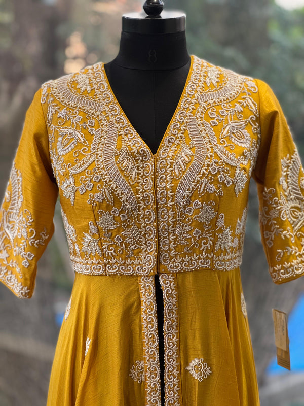 Yellow Designer Made Anarakali Set